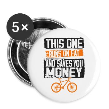 Enduro MTB Mountain Bike Riding - Buttons large 2.2''/56 mm (5-pack) - white - Front