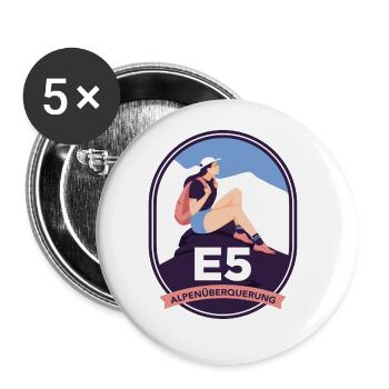 E5 - Alpine Crossing - Buttons groß 56 mm (5er Pack) - Weiß - Vorne