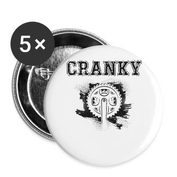 Enduro MTB Mountain Bike Riding - Buttons large 2.2''/56 mm (5-pack) - white - Front