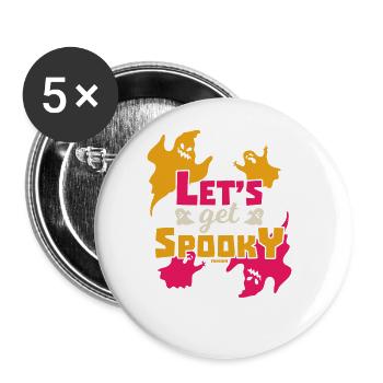 Geist Halloween Geschenk - Buttons groß 56 mm (5er Pack) - Weiß - Vorne