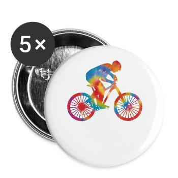 Enduro VTT VTT Équitation - Lot de 5 grands badges (56 mm) - blanc - Devant