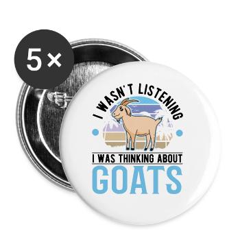 Chèvre Cadeau Chèvre Gardien Chèvre - Lot de 5 grands badges (56 mm) - blanc - Devant