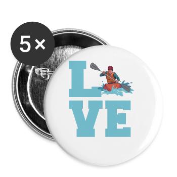 Rafting Aviron Cadeau - Lot de 5 grands badges (56 mm) - blanc - Devant