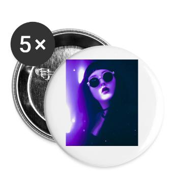 Goth Vaporwave Sexy Goth Girl With Dark Glasses - Buttons large 2.2''/56 mm (5-pack) - white - Front
