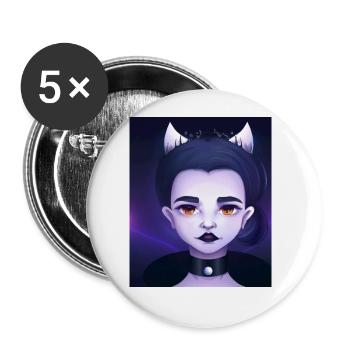 Goth Anime Vaporwave Cute And Creepy Devil - Buttons large 2.2''/56 mm (5-pack) - white - Front