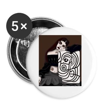 Cubisme Art Goth Girls avec une peinture dans - Lot de 5 grands badges (56 mm) - blanc - Devant