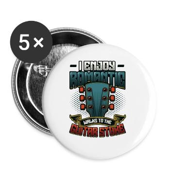 I enjoy Romantic Walks - Buttons large 2.2''/56 mm (5-pack) - white - Front