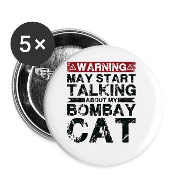 Apropos Bombay Cat - Buttons groß 56 mm (5er Pack) - Weiß - Vorne