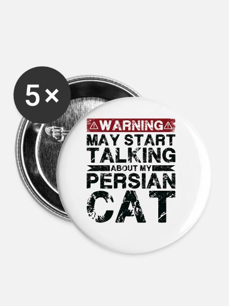 Apropos Perserkatze - Buttons groß 56 mm (5er Pack) - Weiß