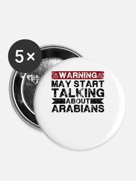 Über Araber Sprechen - Buttons groß 56 mm (5er Pack) - Weiß