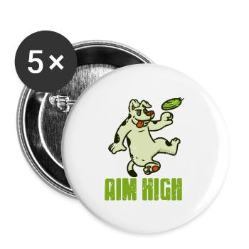 Aim High Retro Vintage Awesome Dog Training - Buttons large 2.2''/56 mm (5-pack) - white - Front
