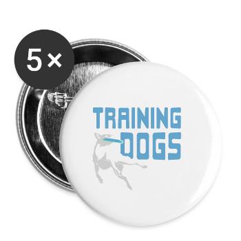 J’adore entraîner des chiens Cool Retro T-Shirt - Lot de 5 grands badges (56 mm) - blanc - Devant