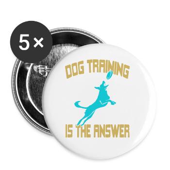 Dog Training Is The Answer Awesome Retro T-Shirt - Buttons large 2.2''/56 mm (5-pack) - white - Front