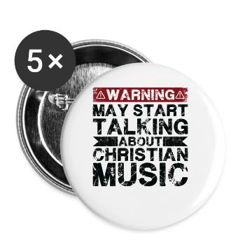 Parler de musique chrétienne - Lot de 5 grands badges (56 mm) - blanc - Devant