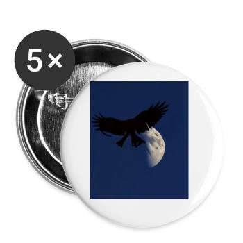 Goth Ästhetischer Schatten Eines Raubvogels - Buttons groß 56 mm (5er Pack) - Weiß - Vorne