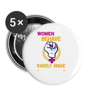 Féminisme Pouvoir des femmes Pro-choix Pro Avortement - Lot de 5 grands badges (56 mm) - blanc - Devant
