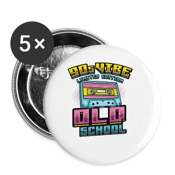 90s Vibe Limited Edition Old School 90s Party - Buttons large 2.2''/56 mm (5-pack) - white - Front