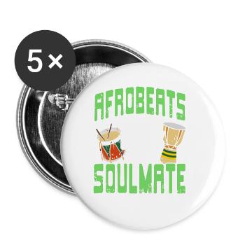Afrobeats Is My Soulmate Retro Afrobeat Lover - Buttons groß 56 mm (5er Pack) - Weiß - Vorne