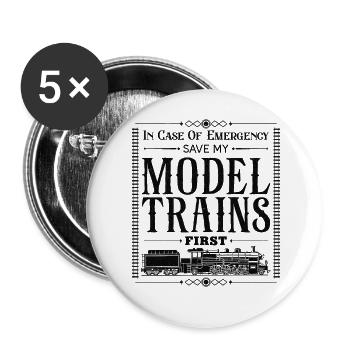 Steam Train Driver Trainspotting - Buttons groß 56 mm (5er Pack) - Weiß - Vorne