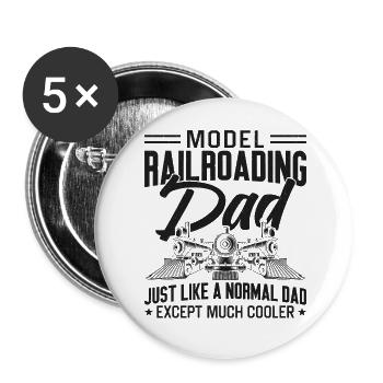 Steam Train Driver Trainspotting - Buttons groß 56 mm (5er Pack) - Weiß - Vorne