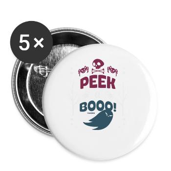 unheimlich Gespenst Halloween Geschenk - Buttons groß 56 mm (5er Pack) - Weiß - Vorne