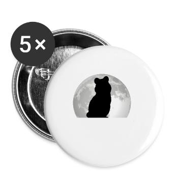 Quokka Mond Kurzschwanzkänguru - Buttons groß 56 mm (5er Pack) - Weiß - Vorne