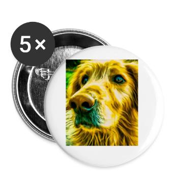 Golden Retriever Portrait Vincent Van Gogh Style - Buttons groß 56 mm (5er Pack) - Weiß - Vorne