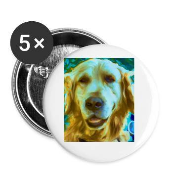 Golden Retriever Portrait Vincent Van Gogh Style - Buttons groß 56 mm (5er Pack) - Weiß - Vorne