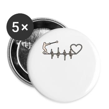 Hammer-throwing heartbeat - Buttons large 2.2''/56 mm (5-pack) - white - Front