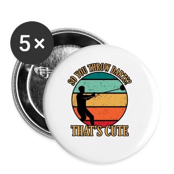 Funny throwing hammers - Buttons large 2.2''/56 mm (5-pack) - white - Front