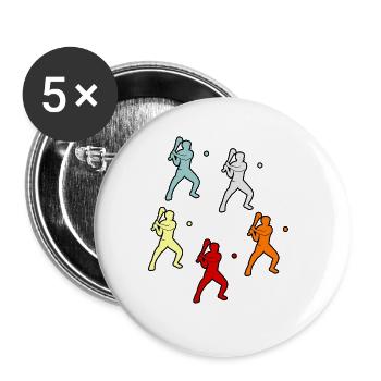 Hurling sports game - Buttons large 2.2''/56 mm (5-pack) - white - Front