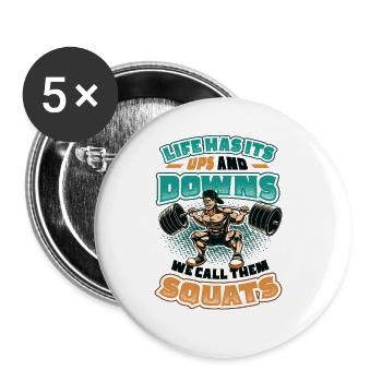 Life has its ups and downs. - Buttons large 2.2''/56 mm (5-pack) - white - Front