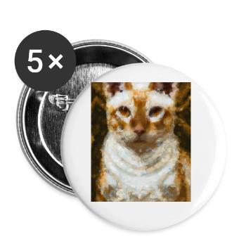 Siam Katzen Portrait Gustav Klimt Style Katze - Buttons groß 56 mm (5er Pack) - Weiß - Vorne