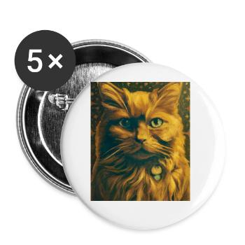 Cat Portrait Gustav Klimt Style Cat - Buttons large 2.2''/56 mm (5-pack) - white - Front
