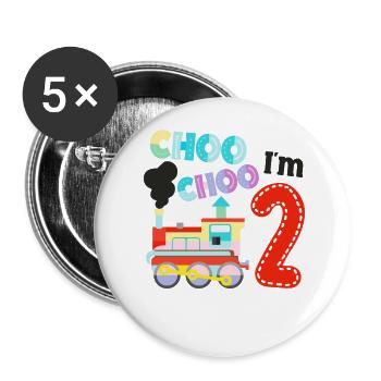 Steam Train Driver Trainspotting - Buttons groß 56 mm (5er Pack) - Weiß - Vorne