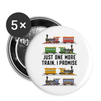 Steam Train Driver Trainspotting - Buttons groß 56 mm (5er Pack) - Weiß - Vorne