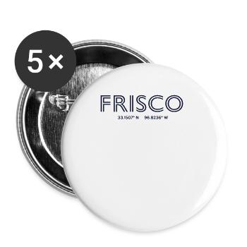 Coordonnées de la ville des États-Unis - Frisco - Lot de 5 grands badges (56 mm) - blanc - Devant