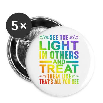 See The Light In Others - Buttons large 2.2''/56 mm (5-pack) - white - Front