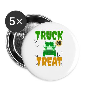 Truck Or Treat Retro Funny Truck Lover Halloween - Buttons groß 56 mm (5er Pack) - Weiß - Vorne
