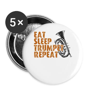 Trumpet Player Vintage Retro Eat - Buttons groß 56 mm (5er Pack) - Weiß - Vorne