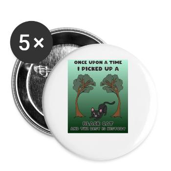 Once upon a time I picked up a black cat the rest - Buttons large 2.2''/56 mm (5-pack) - white - Front