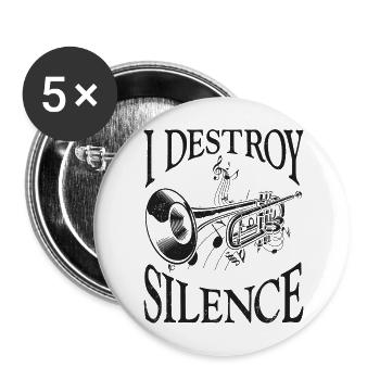 Trumpet Player Vintage I Destroy - Buttons groß 56 mm (5er Pack) - Weiß - Vorne