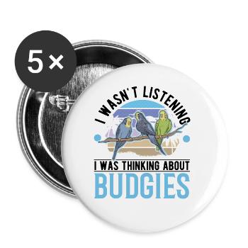 Budgerigar cockatiel Welli Parakeet - Buttons large 2.2''/56 mm (5-pack) - white - Front