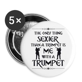 Trumpet Player Vintage The Only - Buttons groß 56 mm (5er Pack) - Weiß - Vorne