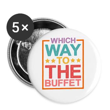 Which Way To The Buffet 15 - Buttons large 2.2''/56 mm (5-pack) - white - Front