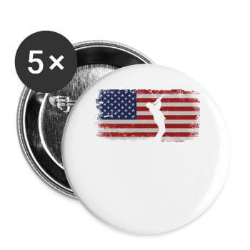 Trumpet Player American Flag - Buttons groß 56 mm (5er Pack) - Weiß - Vorne