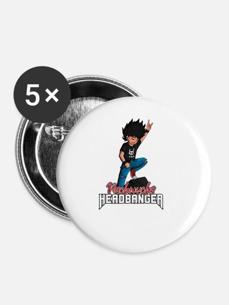 Kleine Rocker - Nachwuchs Headbanger - Buttons groß 56 mm (5er Pack) - Weiß