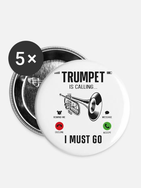 Trumpet Player Phone Display - Buttons groß 56 mm (5er Pack) - Weiß