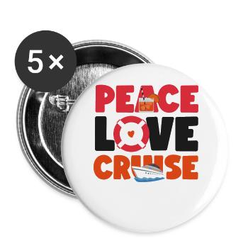 Cruise Ship Vacation Girl Peace - Buttons groß 56 mm (5er Pack) - Weiß - Vorne