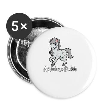 Pferdeliebhaber - Appaloosa Daddy - Buttons groß 56 mm (5er Pack) - Weiß - Vorne